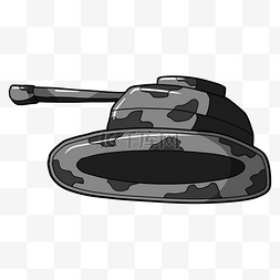 卡通手绘灰色坦克插画