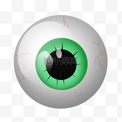 卡通立体眼球绿色眼仁设计元素