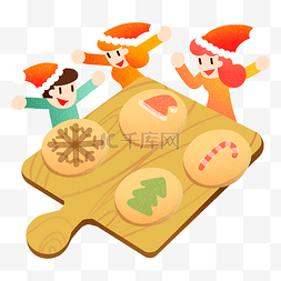 圣诞帽png免抠图片_圣诞节美味饼干插画
