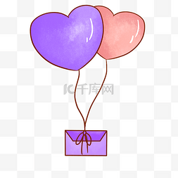 粉色心形礼物盒图片_情人节气球