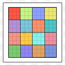 彩色正方形表格