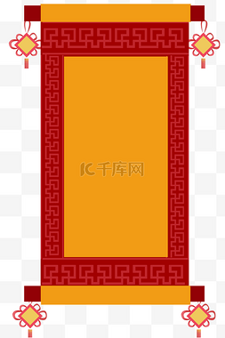 复古中国结图片_复古中式卷轴