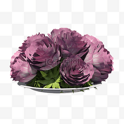 装饰盘子的花朵图片_一盘美丽的鲜花摆设