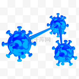 空间科技立体图片_细菌细胞蓝色空间科技球