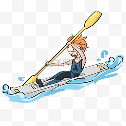 划艇的人图片_夏天水上运动划艇插画
