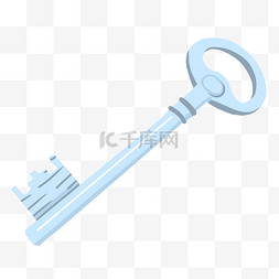 kt板钥匙图片_蓝色钥匙卡通插画