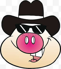 粉红猪卡通图片_粉红鼻子可爱酷眼睛猪