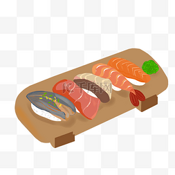 日本寿司组合插画