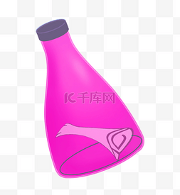 有水的漂流瓶图片_紫色锥形梦幻漂流瓶