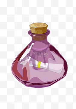 创意紫色漂流瓶