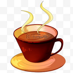 卡通热咖啡图片_卡通咖啡热饮插画