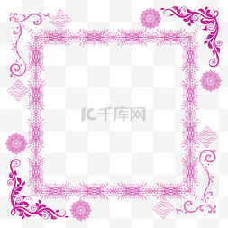 婚庆紫色花纹花边边框装饰