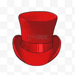 红色女士帽子图片_高高的红色帽子插画
