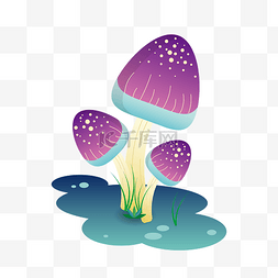 梦幻蘑菇图片_梦幻童话插画的蘑菇