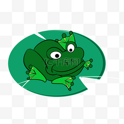 手绘卡通绿色青蛙图片_可爱的动物青蛙插画
