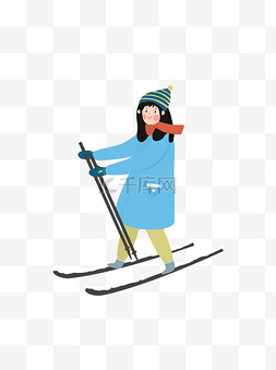 冬天人物女生图片_滑雪的小女生