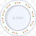 小清新印花餐碟盘子装饰元素