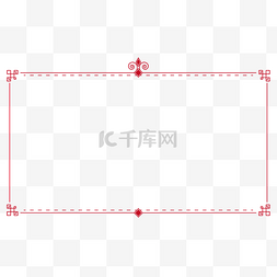 红色叶子装饰边条图片_中国风红色简约线条传统矢量造型