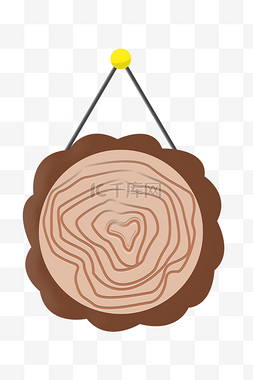 木质年轮挂牌插画