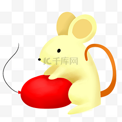 骑在气球上的小老鼠