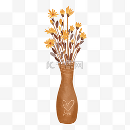 复古花瓶花束图片_花瓶菊花花束