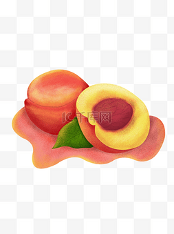 小清新食物水果图片_手绘小清新插画水果食物水蜜桃