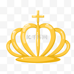 装饰黄色皇冠王冠图片_十字架花纹皇冠装饰