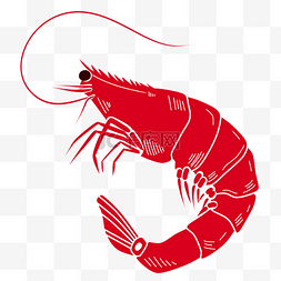 卡通海鲜海鲜卡通图片_海鲜保护自然红虾