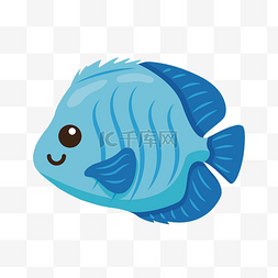 蓝色的鱼卡通图片_蓝色观赏鱼矢量素材
