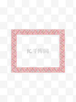 红色边框中国风花纹装饰素材设计