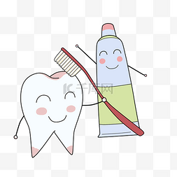 关爱健康图片_爱牙日牙刷牙膏插画