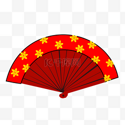 中国风复古红色扇子