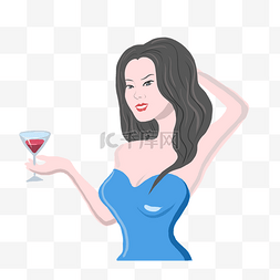 喝红酒的人物图片_喝红酒的性感女人