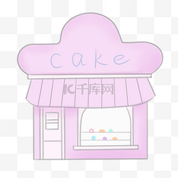 蛋糕简单图片_卡通建筑马卡龙色系蛋糕房