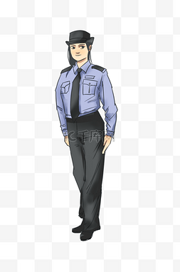 蓝色制服警察图片_庄严神圣的女警察