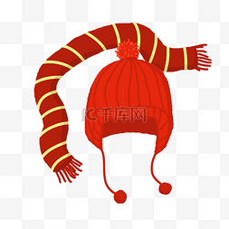 时尚保暖围巾图片_春节红色的新帽子