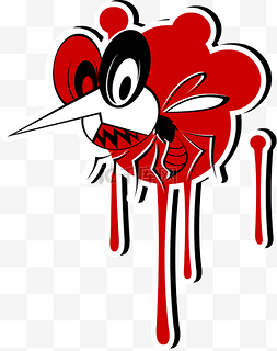 节流阀设计图片_卡通手绘恐怖万圣节流血吸血蚊子