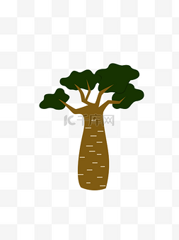 扁平化插画植物图片_卡通矢量瓶子树扁平化插画可商用