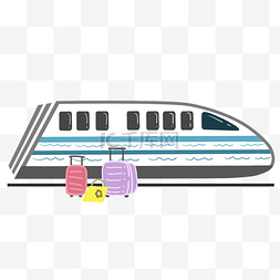 火车动车图片_动车卡通手绘卡通插画