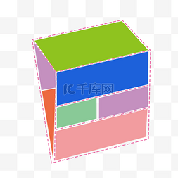 色块质感图片_彩色色块多面体装饰素材图案