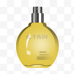 美妆黄色图片_卡通化妆品黄色香水瓶