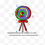 手绘圣诞棒棒糖MBE图标插画