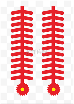 红色绳子图片_手绘新年红色的鞭炮