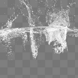 动感喷溅水浪图片_白色水花水圈元素