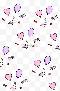 气球底纹图片_情人节粉色气球底纹插画
