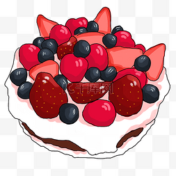 宣传蛋糕图片_插画手绘草莓蛋糕