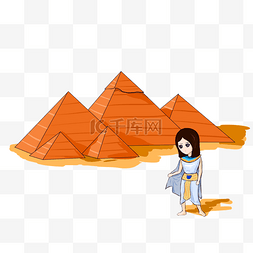 景点旅游打卡金字塔人物