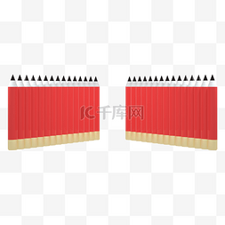 C4D红色卡通铅笔围墙电商读书节装