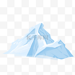 蓝色冰山装饰元素图片_蓝色卡通冰山装饰图案