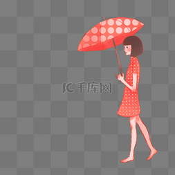 不打伞淋雨的图片_小姑娘漫步